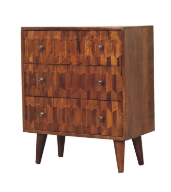 Chestnut Pineapple Carved Chest