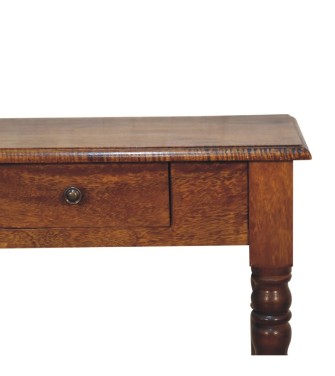 Bureau à pieds tournés finition châtaigne