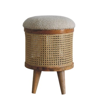 Cream Boucle Larissa Footstool