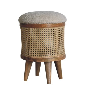 Cream Boucle Larissa Footstool
