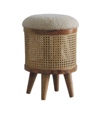Cream Boucle Larissa Footstool