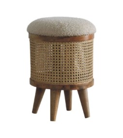 Cream Boucle Larissa Footstool