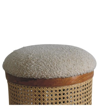 Cream Boucle Larissa Footstool