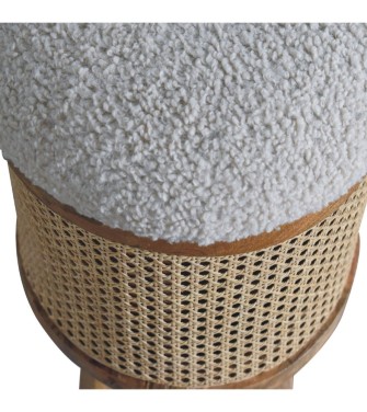 Cream Boucle Larissa Footstool