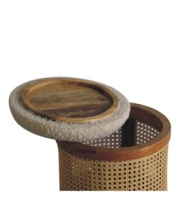 Cream Boucle Larissa Footstool