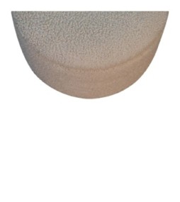 Repose-pieds de rangement en bouclé crème