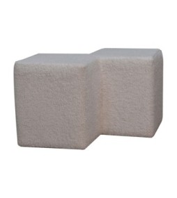 Repose-pieds double blanc bouclé