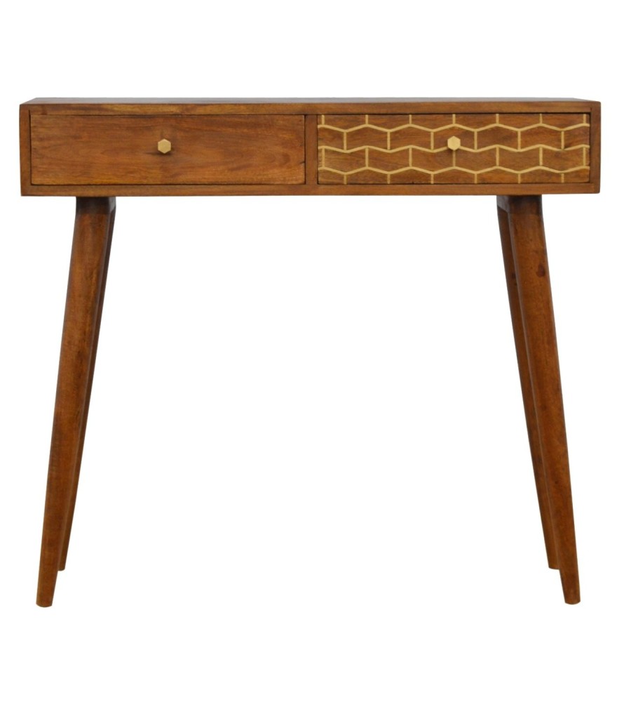 Gold Art Pattern Console Table