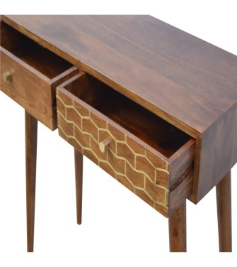Gold Art Pattern Console Table