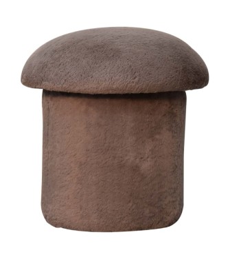 Repose-pieds champignon en fausse fourrure moka
