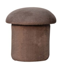 Repose-pieds champignon en fausse fourrure moka