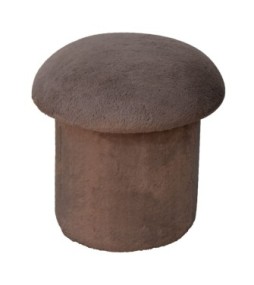 Repose-pieds champignon en fausse fourrure moka