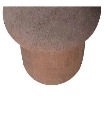 Repose-pieds champignon en fausse fourrure moka