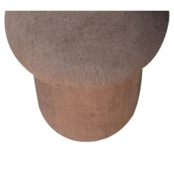 Repose-pieds champignon en fausse fourrure moka