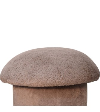 Repose-pieds champignon en fausse fourrure moka