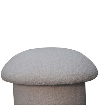 Repose-pieds champignon en bouclette blanche