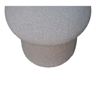 Repose-pieds champignon en bouclette blanche