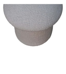 Repose-pieds champignon en bouclette blanche