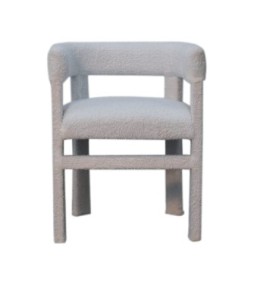Fauteuil d'appoint en bouclé blanche