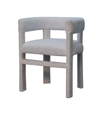 White Boucle Occasional Chair