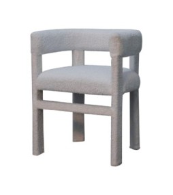 White Boucle Occasional Chair