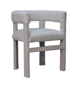 White Boucle Occasional Chair
