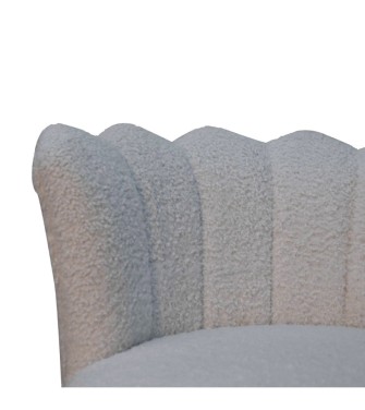 White Boucle Swivel Chair