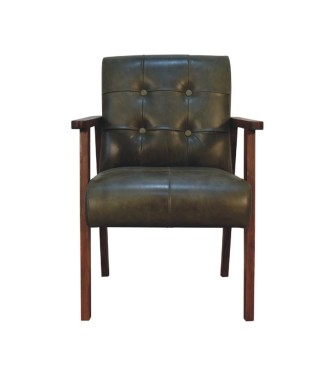 Olive Buffalo Leather Chair
