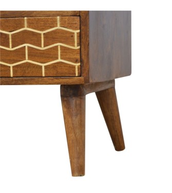 Meuble TV à tiroirs à motif artistique doré