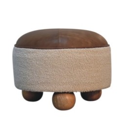 Repose-pieds en bouclette crème Buffalo