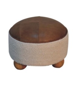 Repose-pieds en bouclette crème Buffalo