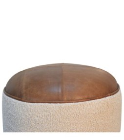 Repose-pieds en bouclette crème Buffalo