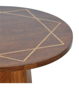 Geometric Brass Inlay End Table
