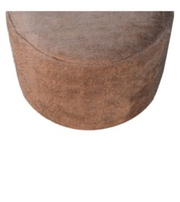 Repose-pieds rond en fausse fourrure couleur moka