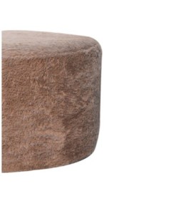 Repose-pieds rond en fausse fourrure couleur moka