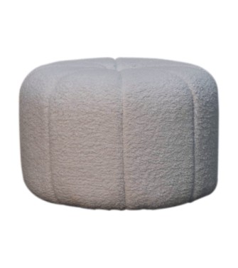 White Boucle Circus Footstool