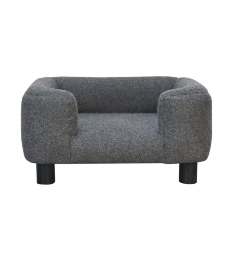 Canapé-lit pour animaux de compagnie Mini Battleship en tweed