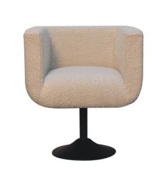 Cream Boucle Swivel Chair