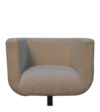 Cream Boucle Swivel Chair