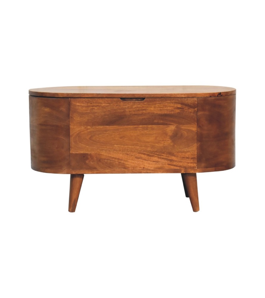 Chestnut Rounded Lid up Blanket Box