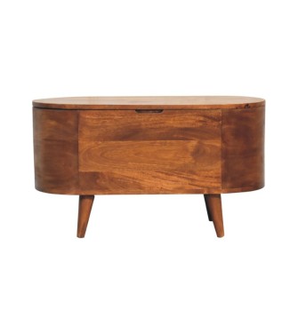 Chestnut Rounded Lid up Blanket Box