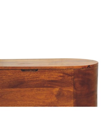 Chestnut Rounded Lid up Blanket Box