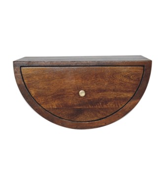 Table de chevet flottante Crescent - finition châtaigne