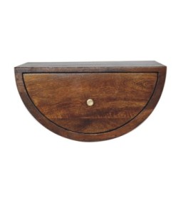 Table de chevet flottante Crescent - finition châtaigne
