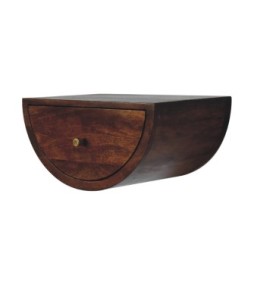 Table de chevet flottante Crescent - finition châtaigne