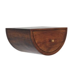 Table de chevet flottante Crescent - finition châtaigne
