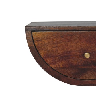 Table de chevet flottante Crescent - finition châtaigne