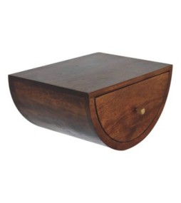 Table de chevet flottante Crescent - finition châtaigne