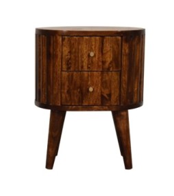 Table de chevet rayée châtaigne