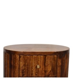 Table de chevet rayée châtaigne